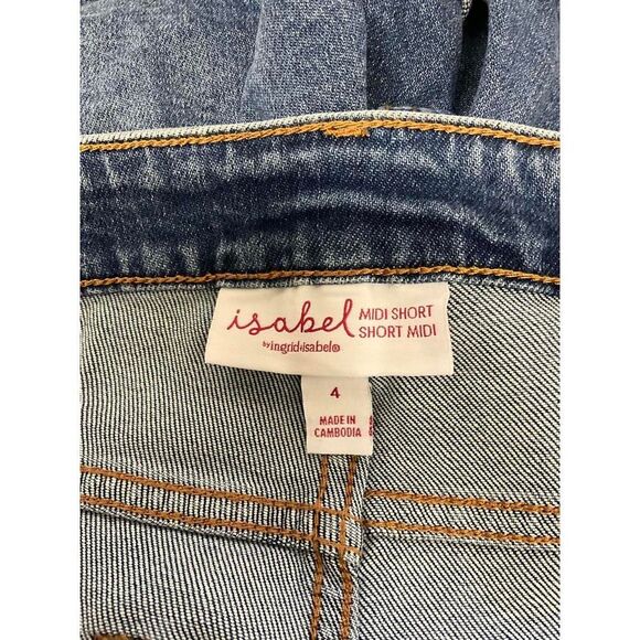 Brand New Isabel Women's Size 4 Maternity Size Expanding Midi Shorts Cuffed Hems - Picture 9 of 10